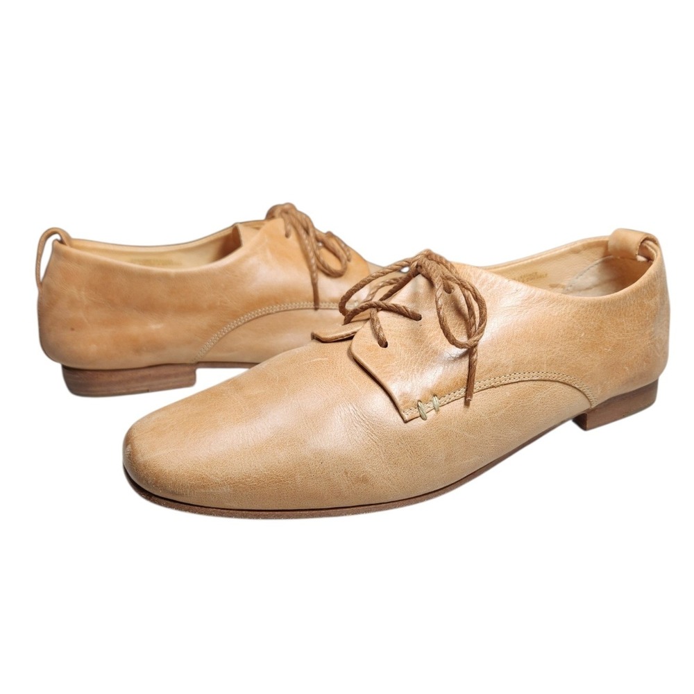 Either/Or The Oxford Cognac Leather Square Toe Flat Eclectic Grandpa Academia 10